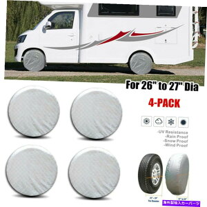 rear wheel tire cover 4PCS 26 ����27 ''�z�C�[���^�C���J�o�[RV�g���[���[�L�����s���O�J�[�̃v���e�N�^�[ 4PCS 26 to 27'' Wheel Tire Covers Protector For RV Trailer Camper Car Truck Bus�y���s�A���i�z