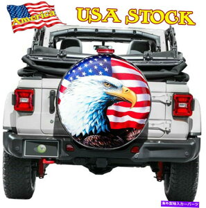 rear wheel tire cover 17 "XyA^CzC[Jo[DIA 32" ?33 "C[OUSAtbOW[vCR-V̑ϐ 17" Spare Tire Wheel Cover Dia 32"~33" Eagle USA Flag Waterproof For Jeep CR-V