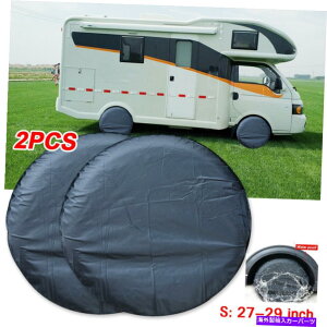 rear wheel tire cover 2PCSXyA^CJo[zC[^CRVg[[LsOJ[TveN^[h 2pcs Spare Tire Covers Wheel&Tyre RV Trailer Camper Sun Protector Waterproof