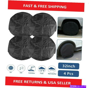 rear wheel tire cover RV�g���[���[�L�����p�[�J�[�g���b�N�ƃ��[�^�[�z�[��32 ��4�փ^�C���J�o�[�̃Z�b�g Set of 4 Wheel Tire Covers For RV Trailer Camper Car Truck And Motor Home 32�y���s�A���i�z
