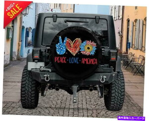 rear wheel tire cover qbs[s[XuAJXyA^CJo[Jo[TAhC32 " Hippie Peace Love American Spare Tire Cover Wheel Cover Against Sun & Rain 32"