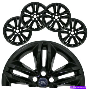 rear wheel tire cover 4�u���b�N2015-2018�t�H�[�h�G�b�W�Z��18 �z�C�[���X�L���n�u�L���b�v�����J�o�[�V�~�����[�^�[ 4 Black 2015-2018 Ford Edge SEL 18 Wheel Skins Hub Caps Rim Covers Simulators�y���s�A���i�z