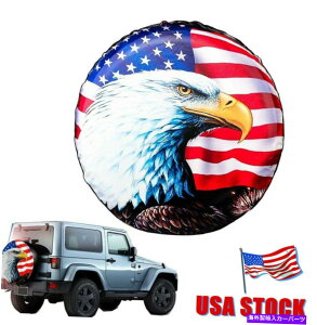 rear wheel tire cover PVCレザースペアホイールカバー15 "、イーグルUSAフラグDIA 27" ?29 "Jeep SUV CR-V PVC Leather Spare Wheel Cover 15", Eagle USA Flag Dia 27"~29" for Jeep SUV CR-V