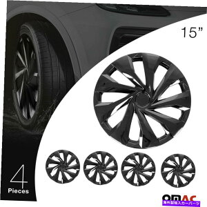 rear wheel tire cover 4 PCS�v���~�A���z�C�[�������J�o�[�K�[�h�n�u�L���b�v 4 Pcs Premium Wheel Rim Cover Guard Hub Caps Durable ABS 15�h Black Fits Hyundai�y���s�A���i�z