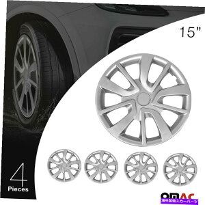 rear wheel tire cover GKXzC[Jo[zC[^CnuLbvabs 15C`Vo[PAtHe Elegance Wheel Rim Cover Wheels Tires Hub Caps ABS 15h Silver For Kia Forte