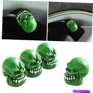 rear wheel tire cover O[XJXPgwbhJ[zC[^C^CGAouXeLbv_XgJo[g Green Skull Skeleton Head Car Wheel Tyre Tire Air Valve Stem Cap Dust Cover Trim
