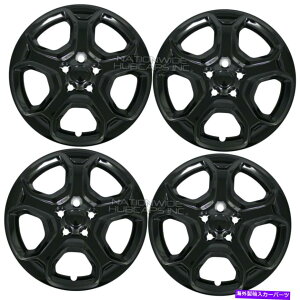 rear wheel tire cover 4ブラック2017-19フォードエスケープS 17 "ハブキャップフルホイールカバースキンR17スチールリム 4 Black 2017-19 Ford Escape S 17" Hub Caps Full Wheel Covers Skins R17 Steel Rim