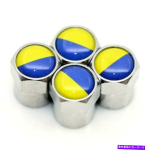 rear wheel tire cover 4XeX|ENCi̊ԃgbNzC[^CouXeGALbvJo[ 4 Stainless Steel Ukrainian Flag Car Truck Wheel Tire Valve Stem Air Caps Cover