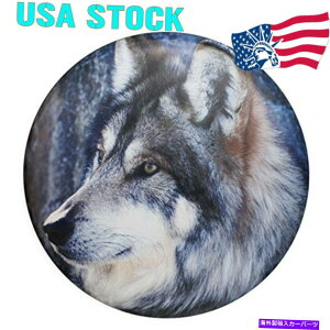 rear wheel tire cover XyA^CJo[17 "EtzC[veN^[pbhJ[W[vLsOJ[̂߂̃jo[T Spare Tire Cover 17" Wolf Wheel Protector Pad Universal for Car Jeep Camper