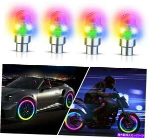 rear wheel tire cover 4PCS�J���t���ȃJ�[�I�[�gSUV�z�C�[���^�C���^�C���G�A�o���u�X�e��LED���C�g�L���b�v�J�o�[ 4Pcs Colorful Car Auto SUV Wheel Tire Tyre Air Valve Stem LED Light Caps Cover