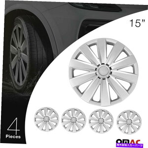 rear wheel tire cover 4 PCS�W���z�C�[���J�o�[�K�[�h�n�u�L���b�v�ϋv���̂���ABS 15�C���`�V���o�[ 4 Pcs Standard Wheel Cover Guard Hub Caps Durable ABS 15�h Silver�y���s�A���i�z