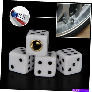 rear wheel tire cover /]/gbN_XgJo[ANZT[p̃zCg_CXzC[ouXe^CLbv White Dice Wheel Valve Stem Tire Cap For Car/Bike/Truck Dust Cover Accessories