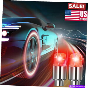 rear wheel tire cover ԂLEDJ[I[gzC[Cg]ԃ^CouXeԂLEDCgLbvJo[Ă܂ Red LED Car Auto Wheel Lights Bike Tire Valve Stem Red LED Light Caps Cover US