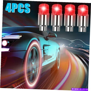 rear wheel tire cover 4PCSbhJ[zC[^CGAouXeLEDCgLbvJo[ANZT[D 4PCS RED Car Wheel Tire Air Valve Stem LED Light Caps Cover Accessories US SHIP