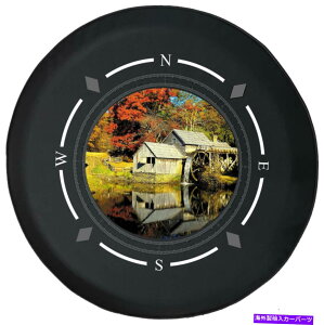 rear wheel tire cover XyA^CJo[RpXÂ~̐Ԃɂ̓W[v̑̎ԗɂ҂ Spare Tire Cover Compass Old Mill Water Wheel Fits Jeep Many Vehicles