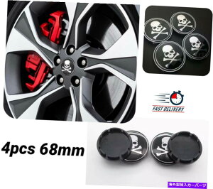 rear wheel tire cover 4x68mm�X�J���{�[���J�[�z�C�[���^�C���Z���^�[�����n�u�L���b�v�J�o�[�C���T�[�g�u���b�N 4x68mm Skull Bone Car Wheel Tire Center Replacement Hub Cap Cover Inserts Black�y���s�A���i�z