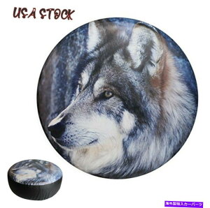 rear wheel tire cover スペアタイヤホイールカバー14 "オオカミをジープキャンピングカートレーラー用防水防水RV Spare Tire Wheel Cover 14" Wolf Protect Waterproof For Jeep Camper Trailer RV