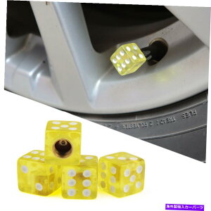 rear wheel tire cover ȉF̃TCR/]/gbNzC[^CGAouXeLbv_XgJo[ Transparent Yellow Dice Car/Bike/Truck Wheel Tire Air Valve Stems Cap Dust Cover