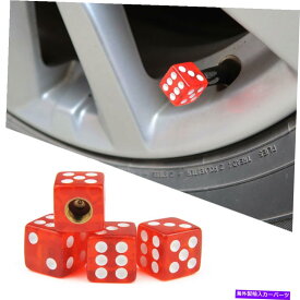 rear wheel tire cover 透明な赤いサイコロ車/自転車/トラックホイールタイヤエアバルブステムキャップダストカバー Transparent Red Dice Car/Bike/Truck Wheel Tire Air Valve Stems Caps Dust Covers