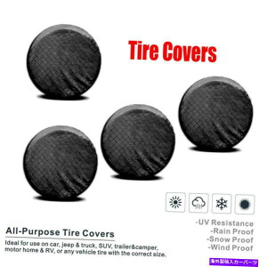 rear wheel tire cover 4PCS 26 "27"XyA^CJo[ubNA~jEtBtgAzC[^CJo[ 4PCS 26" to 27"Spare Tire Cover Black Aluminum Film Front Rear Wheel Tire Cover