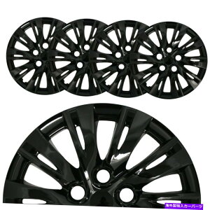 rear wheel tire cover 16 "4つの黒いホイールカバーフルハブキャップのスナップフィットR16タイヤ&スチールリム 16" Set of 4 Black Wheel Covers Snap On Full Hub Caps fit R16 Tire & Steel Rim