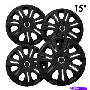 rear wheel tire cover 15 "4̍zC[Jo[tnuLbṽXibvtBbgR15^CX`[ 15" Set of 4 Black Wheel Covers Snap On Full Hub Caps fit R15 Tire & Steel Rim