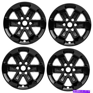 rear wheel tire cover 4�u���b�N18 �z�C�[���X�L���n�u�L���b�v2019�N2020�_�b�W����1500�g���b�N�̍����J�o�[ 4 Black 18 Wheel Skins Hub Caps Alloy Covers for 2019 2020 Dodge Ram 1500 Truck�y���s�A���i�z
