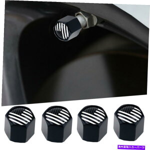 rear wheel tire cover Ԃ̊OANZT[̃AJ̊ԗփ^CouLbvXeJo[ American Flag Wheel Tire Valve Cap Stem Cover For Black Car Exterior Accessories