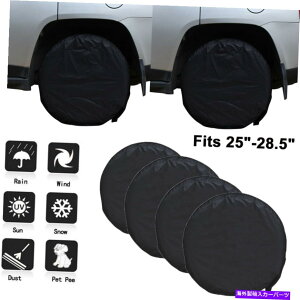 rear wheel tire cover 2�y�A27 -29�^�C���J�o�[�^�C���z�C�[��RV�J�[�g���b�N���[�^�[�z�[���L�����o�X�u���b�NUS 2 Pair 27-29 Tire Cover Tyre Wheel RV Car Truck Motor Home Canvas Black US�y���s�A���i�z