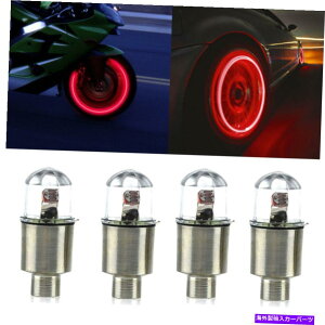 rear wheel tire cover 4xJ[I[gzC[^C^CGAouXeԂLEDCgLbvJo[ANZT[ 4x Car Auto Wheel Tire Tyre Air Valve Stem Red LED Light Caps Cover Accessories