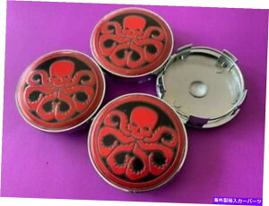 rear wheel tire cover 4PCS 56mm 2.25 "GtXJzC[^CZ^[nuLbv͍/ԂJo[܂ 4pcs 56mm 2.25" Skull with Tentacles Wheel Tire Center Hub Caps Covers Black/Red