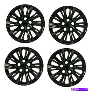 rear wheel tire cover 16 "4つの黒いホイールカバーフルハブキャップのスナップフィットR16タイヤ&スチールリム 16" Set of 4 Black Wheel Covers Snap On Full Hub Caps fit R16 Tire & Steel Rim