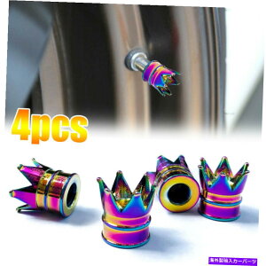 rear wheel tire cover lIJ[NEJ[^CGAouXe˂LbvJo[zC[ANZT[ Neon Color Crown Car Tire Air Valve Stem Screw Cap Cover Wheel Rims Accessories