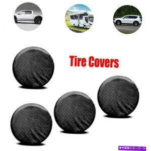 rear wheel tire cover �g���[���[�L�����p�[�r�j�[���z�C�[���J�o�[�T�����C���v���e�N�^�[26-27��4PCS�^�C���J�o�[26-27  4PCS Tire Covers for Trailer Camper Vinyl Wheel Cover Sun Rain Protector 26-27�y���s�A���i�z
