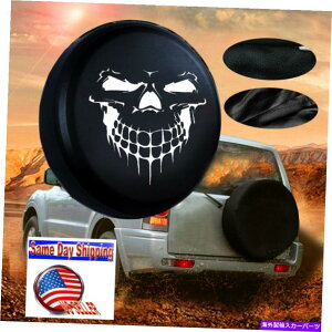 rear wheel tire cover W[vSUVgbNzC[Jo[p17C`̃OeBOXJXyA^CJo[TCYXL 17" Black Grinning Skull Spare Tire Cover Size XL for Jeep SUV Truck Wheel Cover