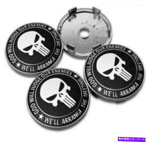 rear wheel tire cover 4PC 2.25 56mm�X�J���p�j�b�V���[�J�[�z�C�[���^�C���Z���^�[�n�u�L���b�v�J�o�[�u���b�N�V���o�[ 4pc 2.25 56mm Skull Punisher Car Wheel Tire Center Hub Caps Covers Black Silver�y���s�A���i�z