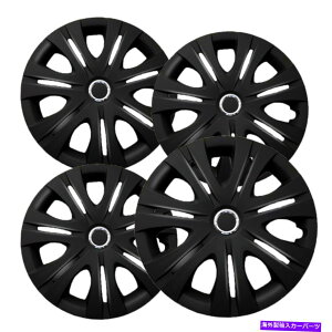 rear wheel tire cover 4 xフルセット16 "ハブキャップはR16タイヤ&スチールリムブラックホイールカバー新品 4 x full set 16" Hubcaps Fits R16 Tire & Steel Rim Black Wheel Cover New