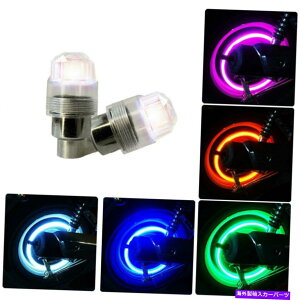 rear wheel tire cover 2xJtȃJ[zC[^C^CGAouXeLEDCgLbvJo[ANZT[ 2x Colorful Car Wheel Tire Tyre Air Valve Stem LED Light Caps Cover Accessories