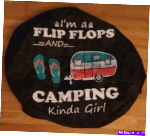 rear wheel tire cover TCY15rj[h[XgOtbvtbvLvLvK[XyA^CzC[Jo[RVLsOJ[ Size 15 Vinyl Drawstring Flip Flop Camping Girl Spare Tire Wheel