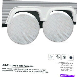 rear wheel tire cover US 4�p�b�N�z�C�[���^�C���J�o�[�J�[RV�g���[���[�L�����s���O�J�[�g���b�N�p26?27�C���` '���a US 4 Pack Wheel Tire Covers Car RV Trailer Camper For Truck 26 to 27'' Diameter�y���s�A���i�z