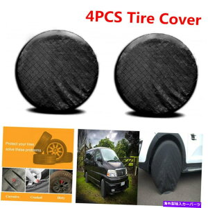 rear wheel tire cover 4PCS�z�C�[���^�C���J�o�[�pRV�g���[���[�L�����s���O�J�[�ԃg���b�NSUV 26 -27 '' Dia Black US 4PCS Wheel Tire Covers For RV Trailer Camper Car Truck SUV 26-27'' Dia Black US�y���s�A���i�z