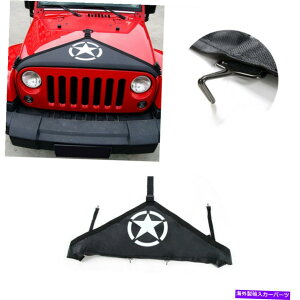 GWJo[ 1PCGWt[hũJo[W[vO[JK 2007-17ubNigramj̕ی 1PC Engine Hood Bra Cover Protect for Jeep Wrangler JK 2007-17 Black(Pentagram)