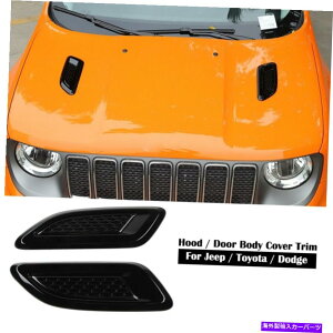 �G���W���J�o�[ �W�[�v�_�b�W�u���b�N�t�����g�G���W���t�[�h /�J�[�{�f�B�f�R���[�V�����J�o�[�g�����p For Jeep Dodge Black Front Engine Hood / Car body decoration cover Trim�y���s�A���i�z
