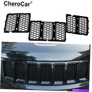GWJo[ tgOCT[gbVnjJJo[2014+W[vOh`FL[ubNG̃Jo[ Front Grille Inserts Mesh Honeycomb Cover for 2014+ Jeep Grand Cherokee Black G