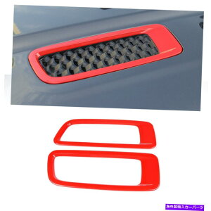 GWJo[ 2xGWt[hGAxgpl̑t[Jo[W[vO[JL 18+Ԃ̃g 2x Engine Hood Air Vent Panel Decor Frame Cover Trim For Jeep Wrangler JL 18+Red