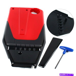 GWJo[ z_AR[h1.5T 18-20̃GWJo[ƐݒuLbgbhubNt@Co[X^C Engine Cover& Installation Kit Red Black Fiber Style For Honda Accord 1.5T 18-20