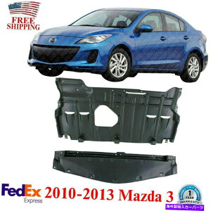 GWJo[ 2010N2013Ñ}c_3̃Jo[GW̃XvbVV[h̃tgƃA Front and Rear Under Cover Engine Splash Shields For 2010-2013 Mazda 3