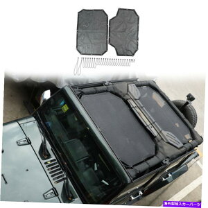 y TVF[hbVTVF[hW[vO[̃\tggbvJo[JK JKU 2007-2017 4hA Sunshade Mesh Sun Shade Soft Top Cover for Jeep Wrangler JK JKU 2007-2017 4-Door