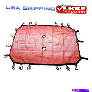y tBbg07-18W[vO[JK 4DRbh[tbVTVF[hgbvJo[UVی Fits 07-18 Jeep Wrangler JK 4dr Red Roof Mesh Sunshade Top Cover UV Protection