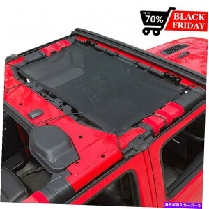 �y ���b�V���V�F�[�h�g�b�v�J�o�[UV�ی�\�t�g�g�b�v�t�B�b�g�W�[�v�����O���[JK 07+ 2DR�u���b�NY Mesh Shade Top Cover UV Protection Soft Top fit Jeep Wrangler JK 07+ 2Dr Black y